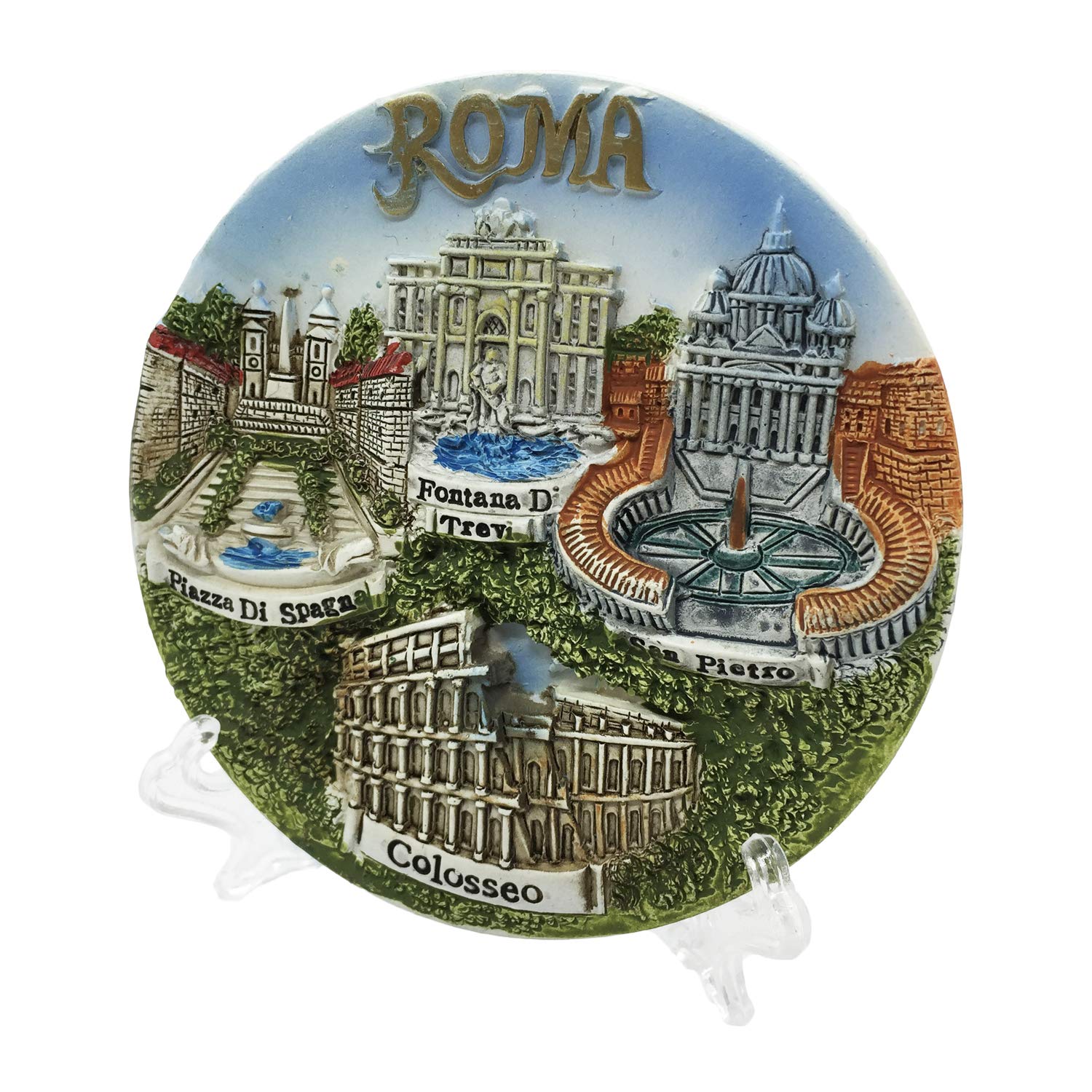 Wedarego Rome 4 Attractions Italy 3D Resin Home Desktop Table Decoration Handmade Ornament Tourist Souvenir Collection