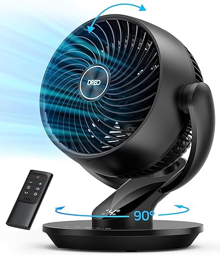 Dreo Ventilador para toda la habitación, potente flujo de aire de 70 pies, ventiladores de mesa oscilantes silenciosos de 13 pulgadas con control