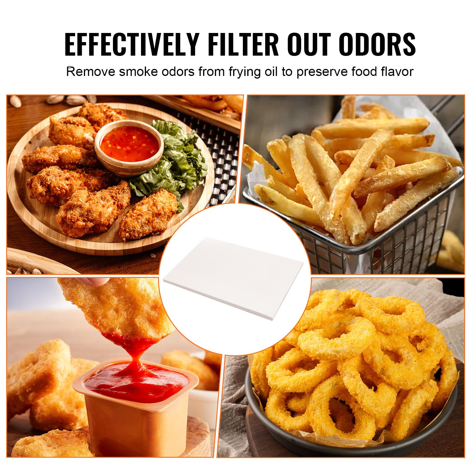 VEVOR Fritteusen-Filterpapier, 100 Blätter, 653 x 430 mm, Ersatz-Fritteusen-Filterblätter für 55 L Kommerzielle mobile Fritteusen-Filtermaschine, für Restaurant, Schnellimbiss, Karnevals-Konzessionss