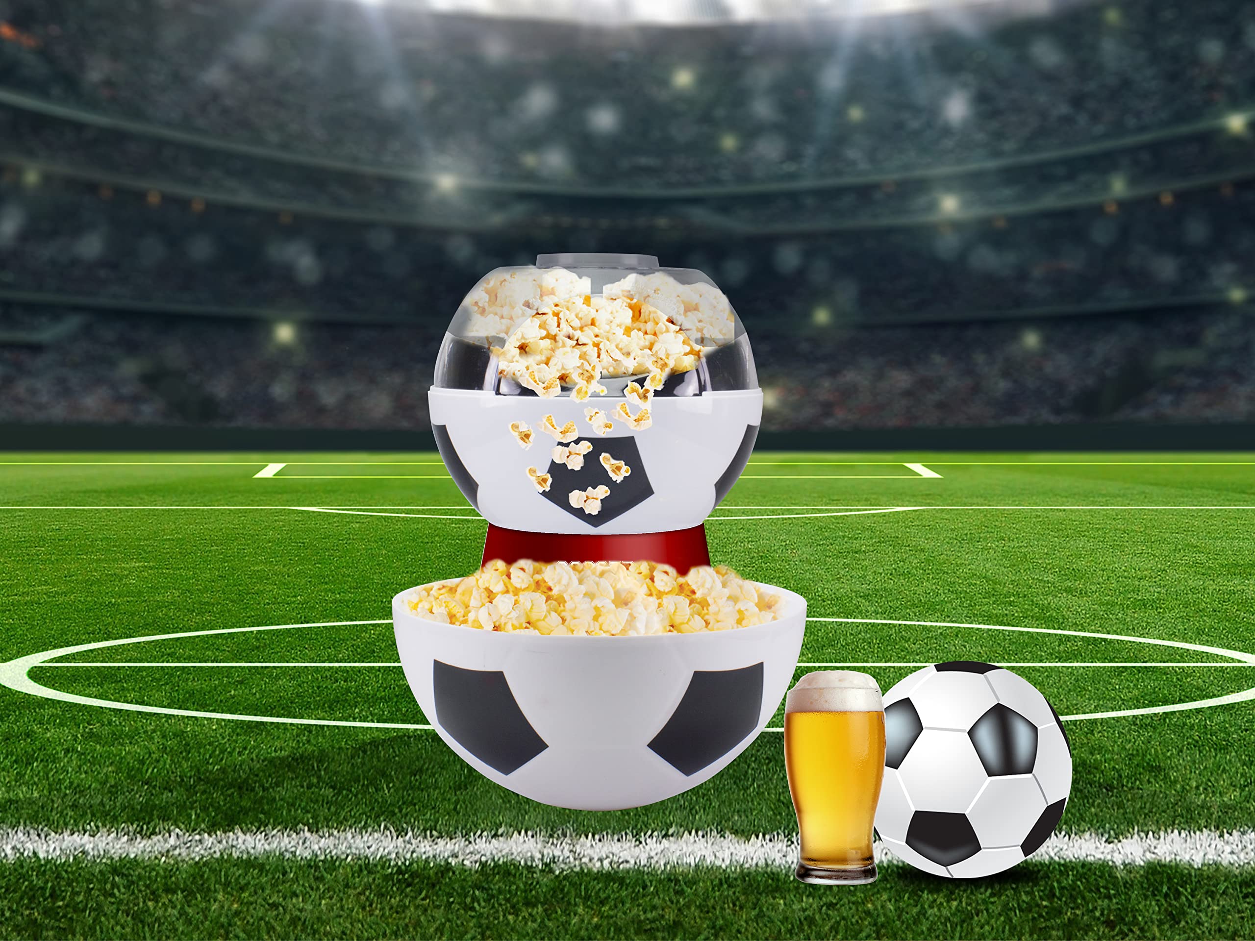 BEPER P101CUD051 Maszyna do popcornu Football Edition - beztłuszczowa maszyna do popcornu w 3 minuty
