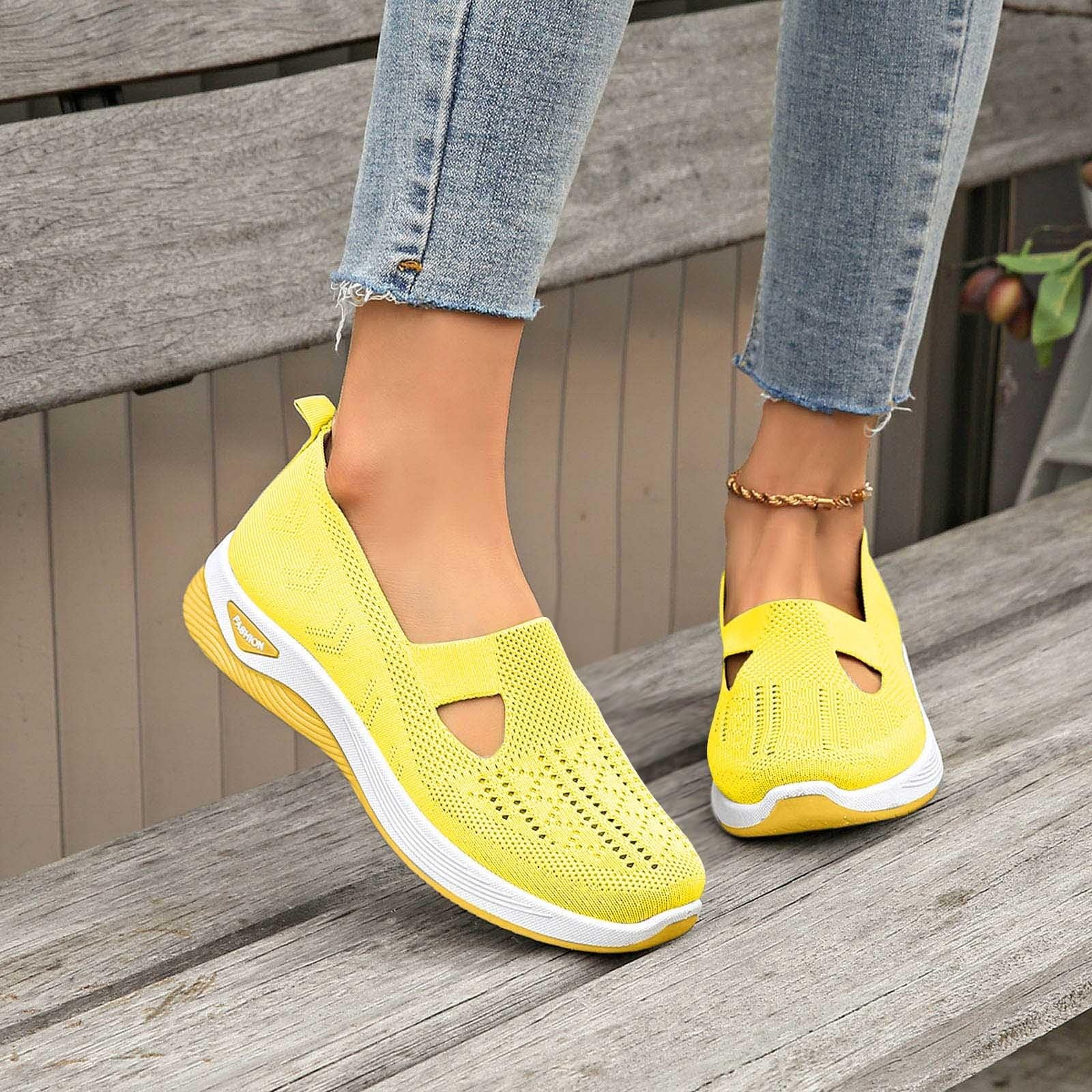Scarpe Ortopediche Donna Senza Lacci Morbida Sneakers Scarpe da Ginnastica Traspirante Antiscivolo Leggere Scarpe da Corsa Estive Comode