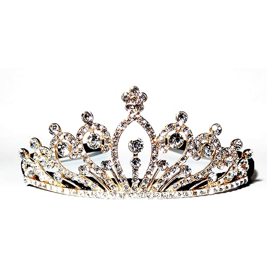 Golden Crystal Rhinestone Tiara for Girls