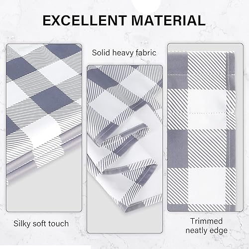 Miniatura 4 de Simple Deluxe Buffalo Check - Cortinas de cocina a cuadros, cortina pequeña a cuadros para ventanas de media cafetería, 26 pulgadas de ancho x 36