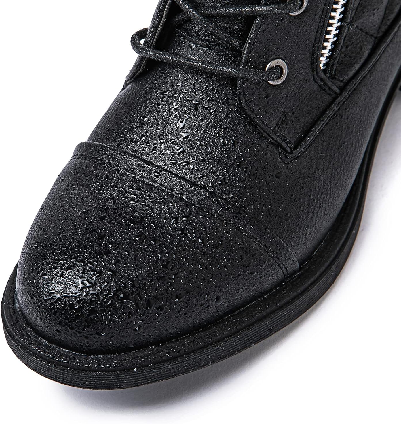 GLOBALWIN Women's Combat Boots Lace Up Boots For Women Ankle Booties With Low Heel Fashion Dressy Short Boots - Image 5