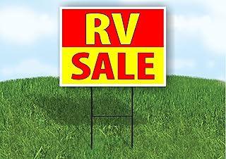 RV SALE RED YELLOW - Single Sided Yard Sign ROAD SIGN with Stand