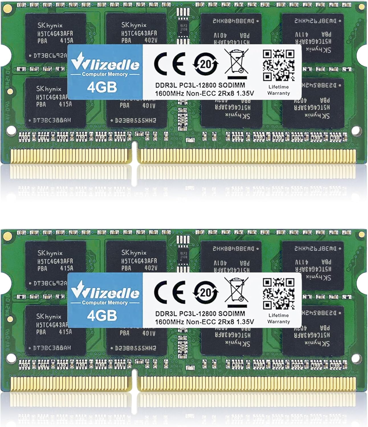 DDR3/DDR3L 8GB Kit (2x4GB) Laptop RAM 1600MHz CL11 SODIMM Wlizedle PC Memory RAM PC3-12800 204-Pin 1.35V/1.5V Non-ECC Unbuffered 2Rx8 Upgrade Notebook Sdram Sticks Module for Computer Portable, Blue
