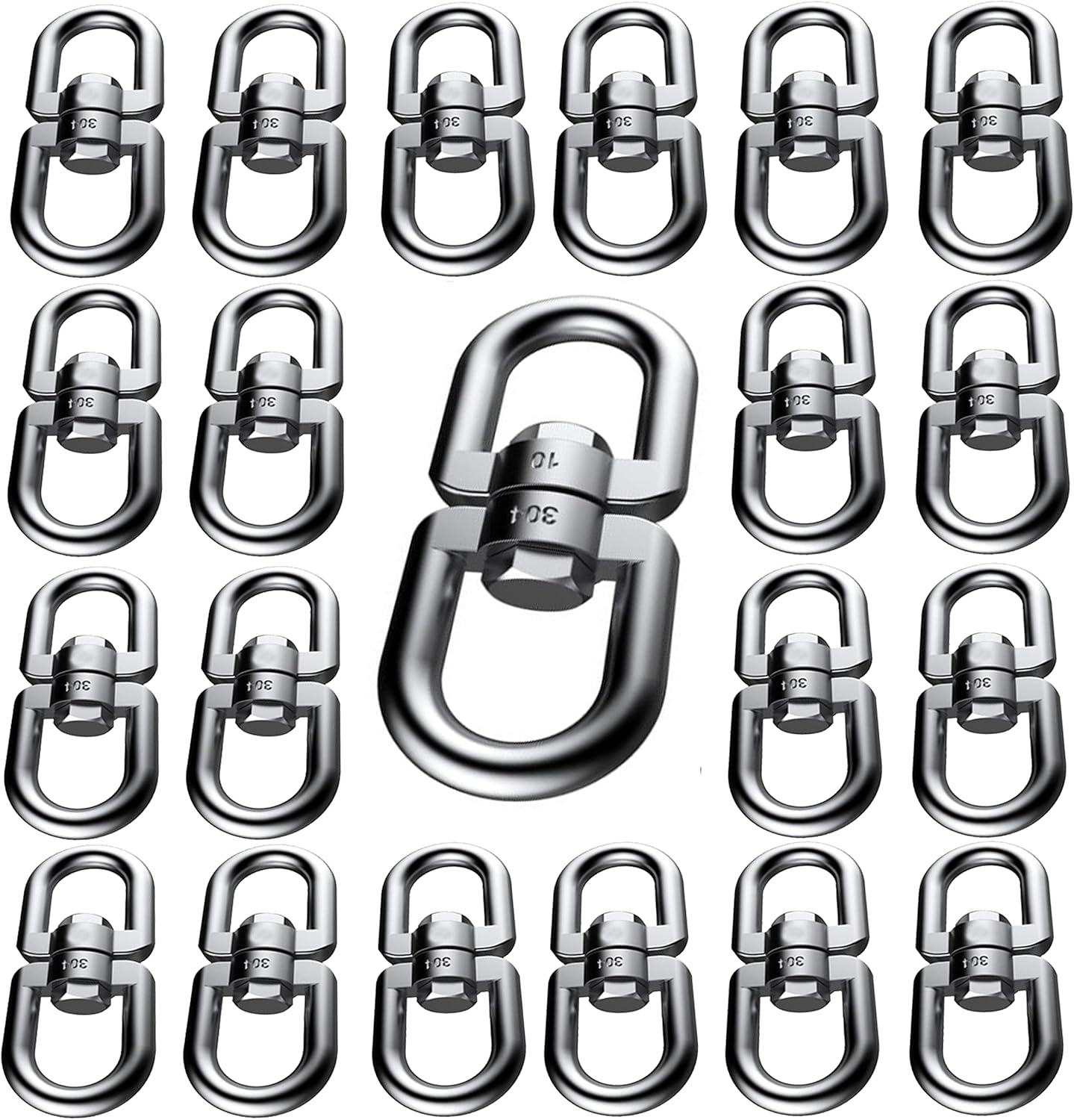 Double Ended Swivel Eye Hook,Eye to Eye Swivel Shackle Ring Connector, 304 Stainless Steel 20 Pieces M5 - Image 4