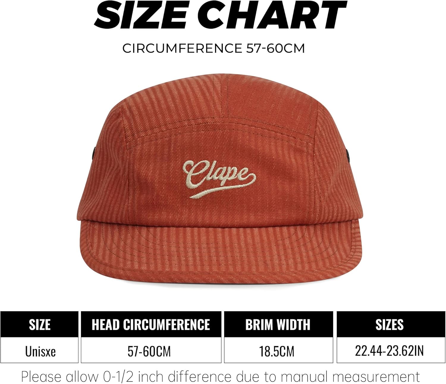 CLAPE 5 Panel Hat for Men and Women, Soft Cotton Breathable Shapeable Brim Baseball Caps Foldable UV Protection Flat Brim Hat - Image 6