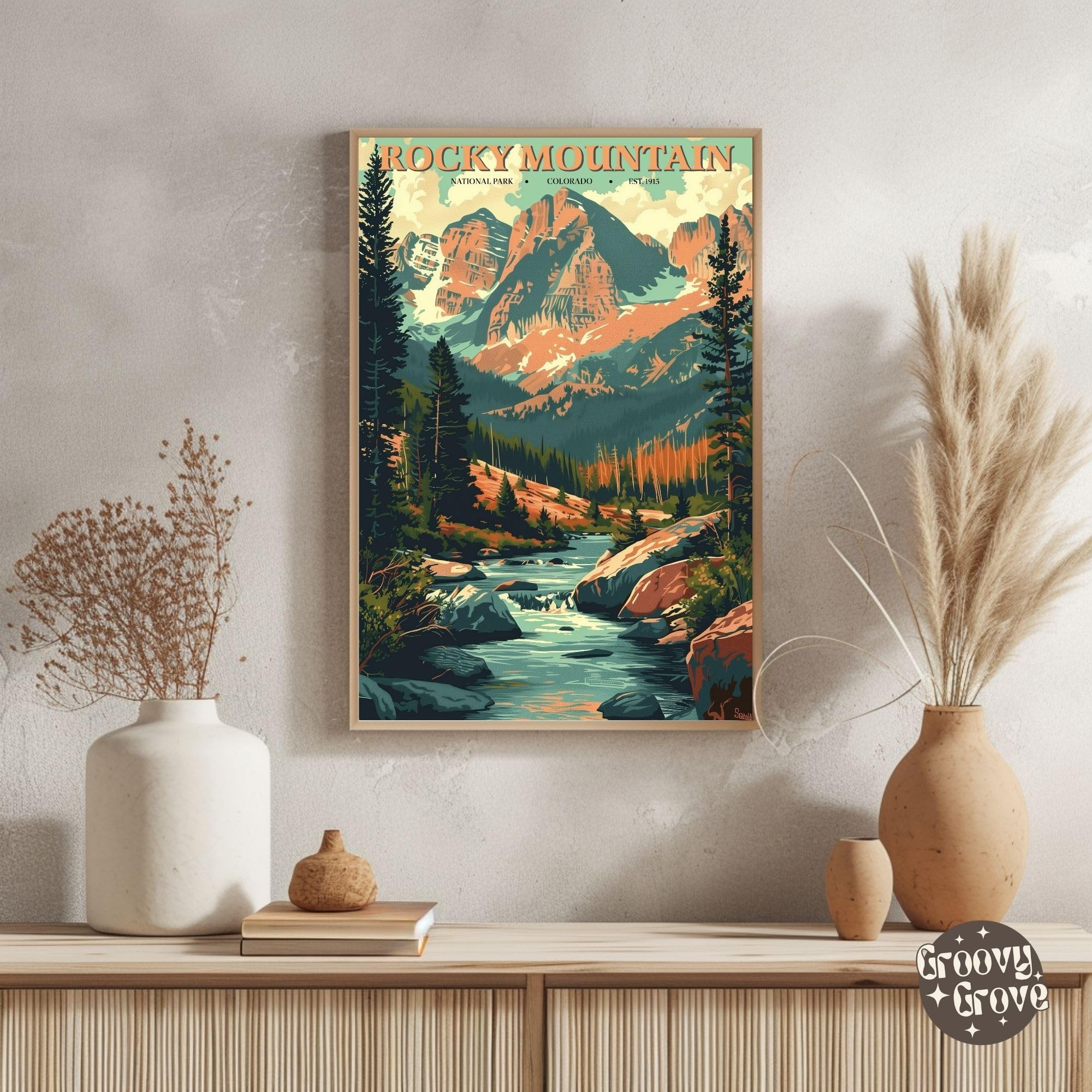 Amazon.com: GroovyGrove Rocky Mountain National Park Poster Wall