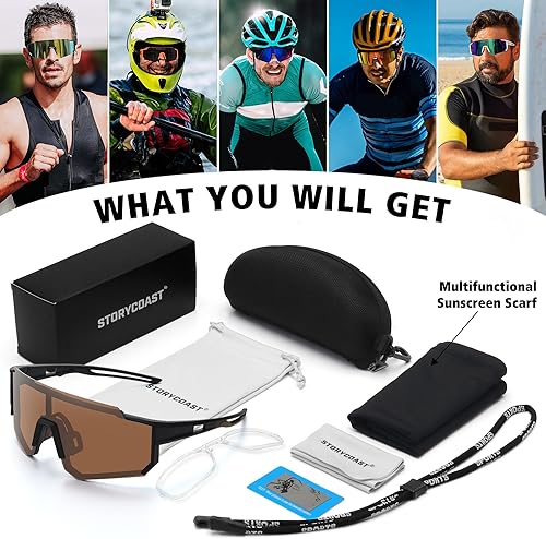 Miniatura 267 de STORYCOAST Lentes de sol deportivos polarizados para hombres y mujeres, para conducir, pesca, ciclismo, bicicleta de montaña, protección UV400
