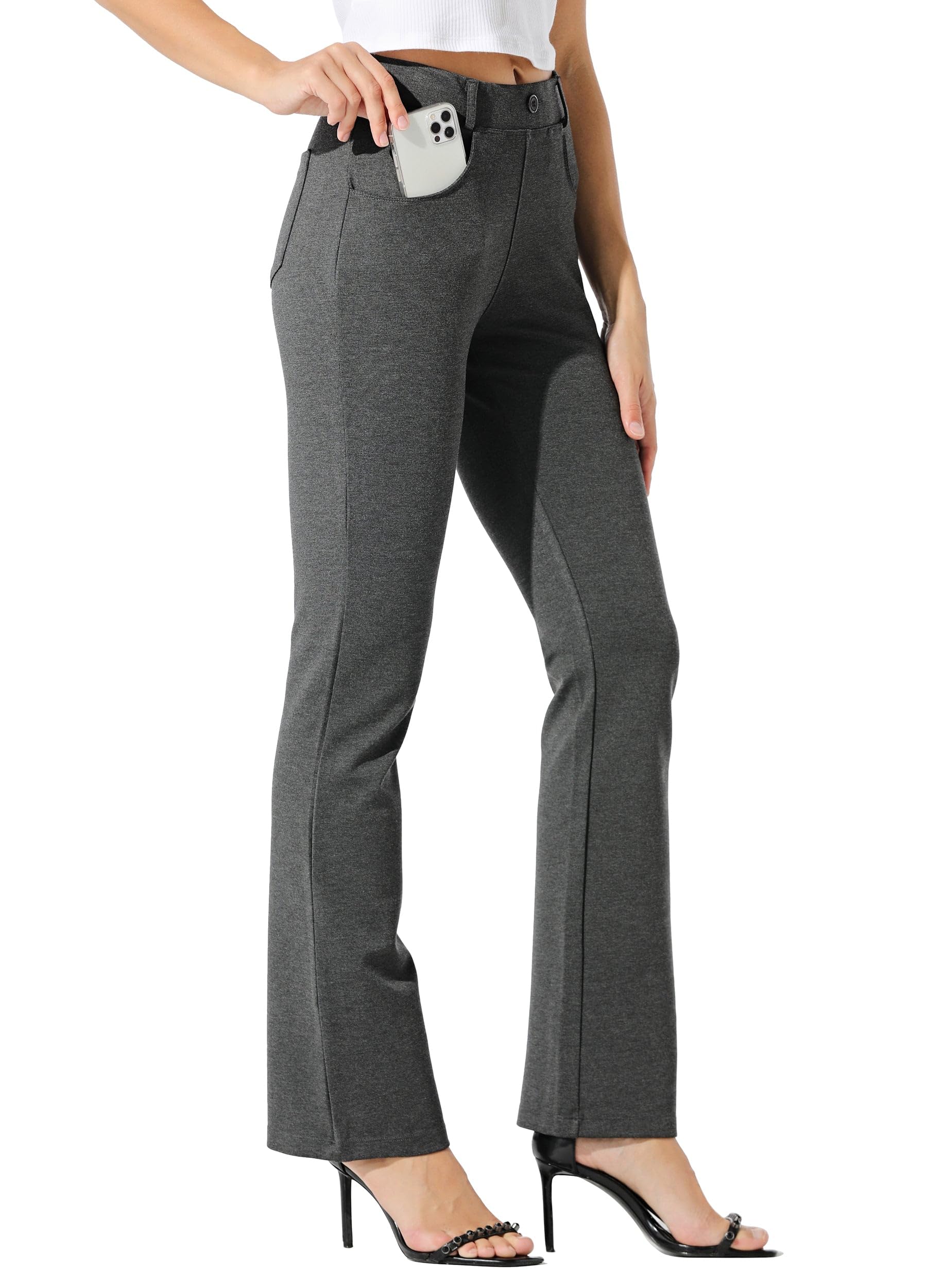WILLIT Damen Bootcut Yogahose - Elegante Arbeitshose Mit Hoher Taille & Stretch