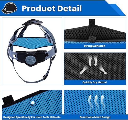 Miniatura 4 de 9 unidades de bandas de sudor para casco duro, lavables, reutilizables, almohadillas de aire, accesorios para casco duro
