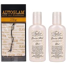 Elanze Designs Tyler Candle DIVA 2 Ounce Hand Lotion and Autoglam Air Freshener Bundle; set of 3