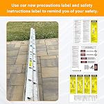 Stickers Sécurité de l'échelle Compatible avec Werner Fiberglass Step Ladder, Extension des étiquettes d'inspection des échelles, Stepladder Safety Labels & Instructions d'emplacement, paquet de 1
