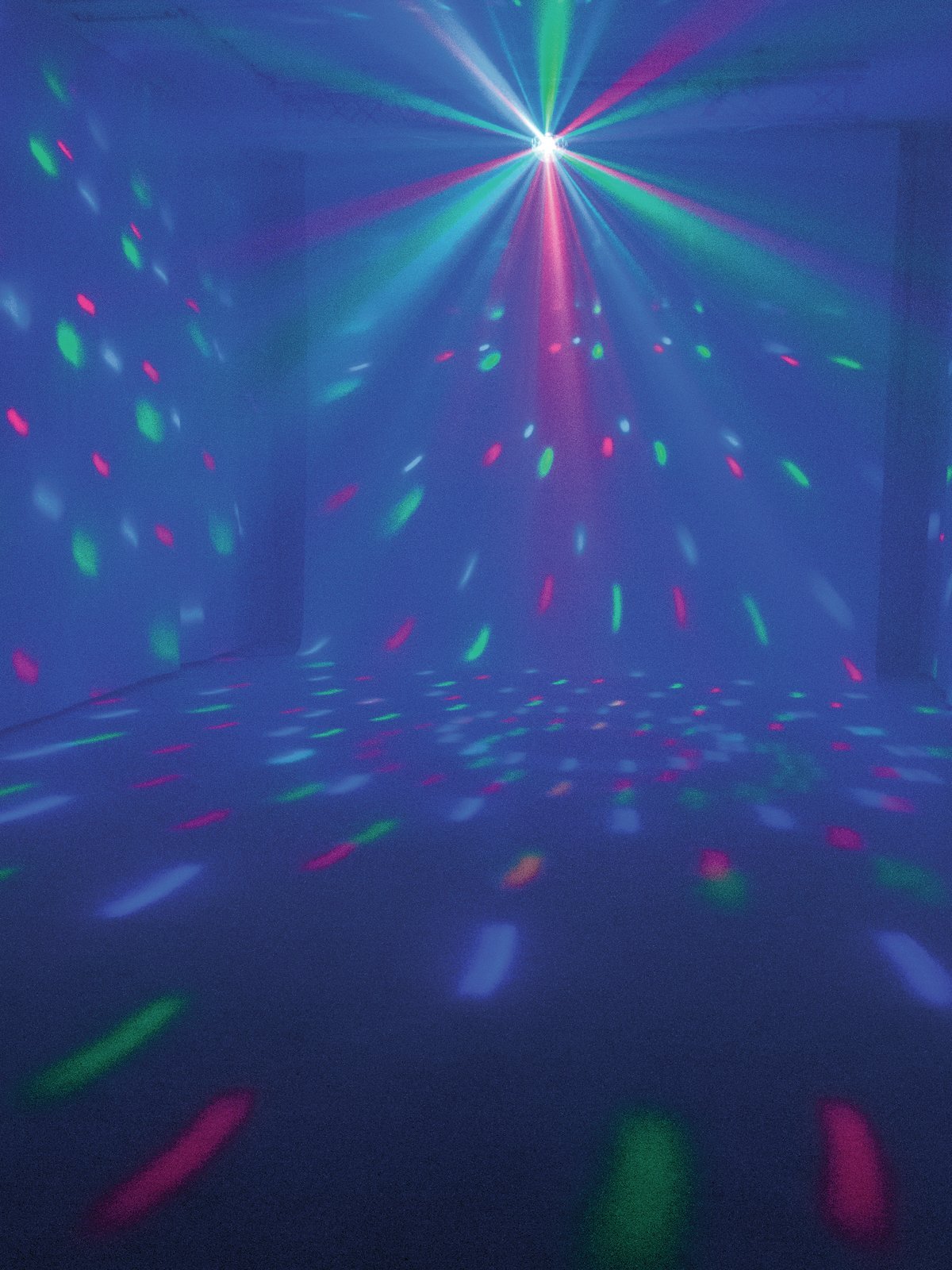 Eurolite LED BC-6 Strahleneffekt | Kompakter Spiegelkugel-Effekt mit leuchtenden Plexiglaskugel & DMX | Musiksteuerung über eingebautes Mikrofon