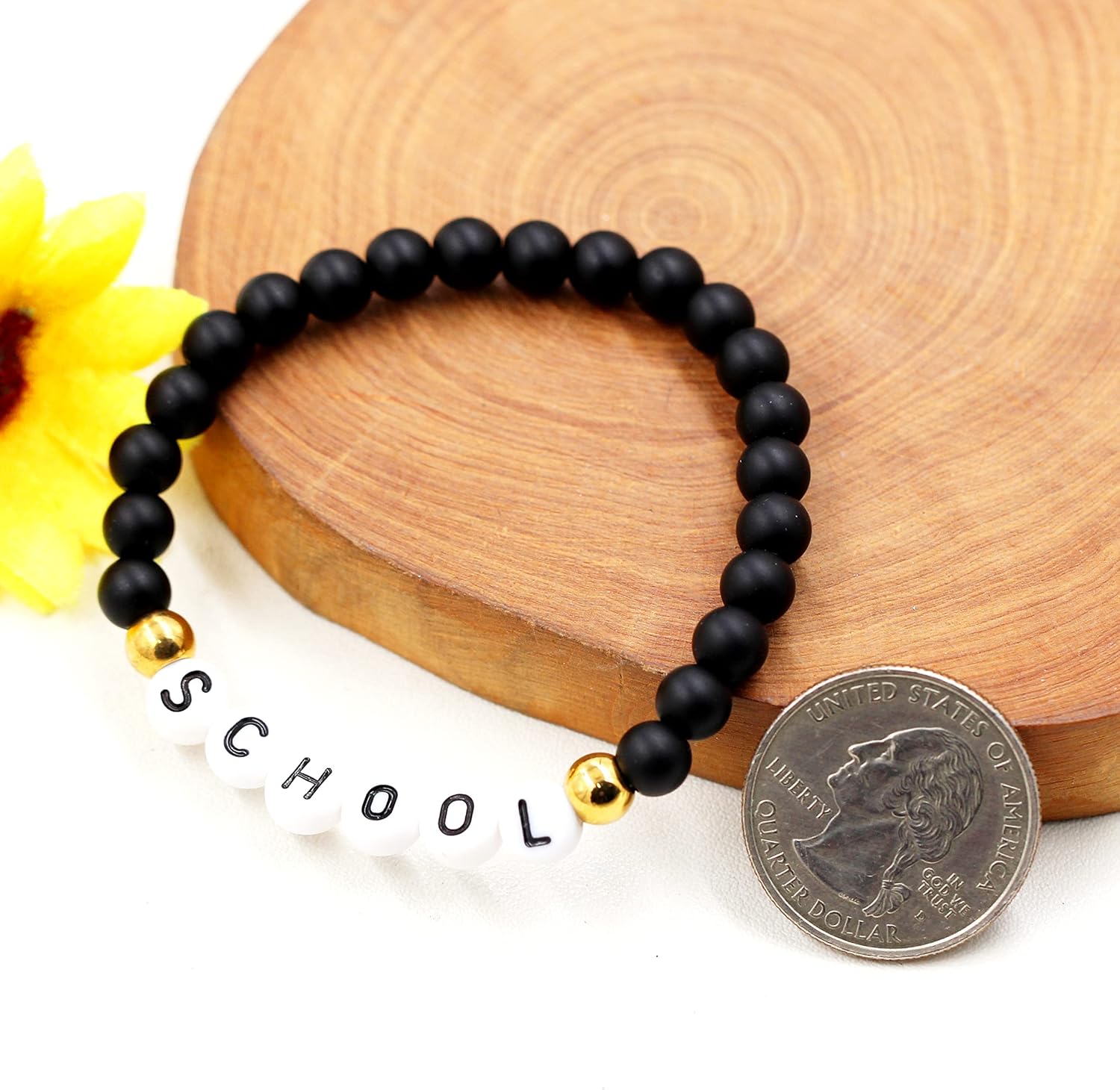 Handmade Amazonite Bracelet Personalized Name Strand Bracelet for Women, Custom Name Letters Numbers Bracelets for Best Friends Mother Birthday Gift