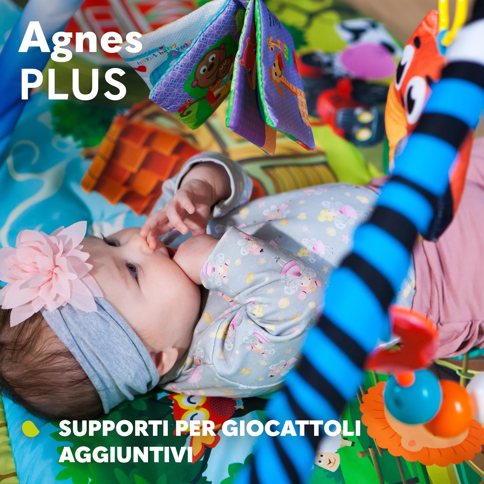 lionelo Agnes Palestrina 2 in 1 con Tappetino Evolutivo 142 x 142 cm | Dalla Nascita, Casetta, Massaggiagengive, Giochi Pendenti, Libricino Interattivo, Sonagli, Sviluppa i Sensi
