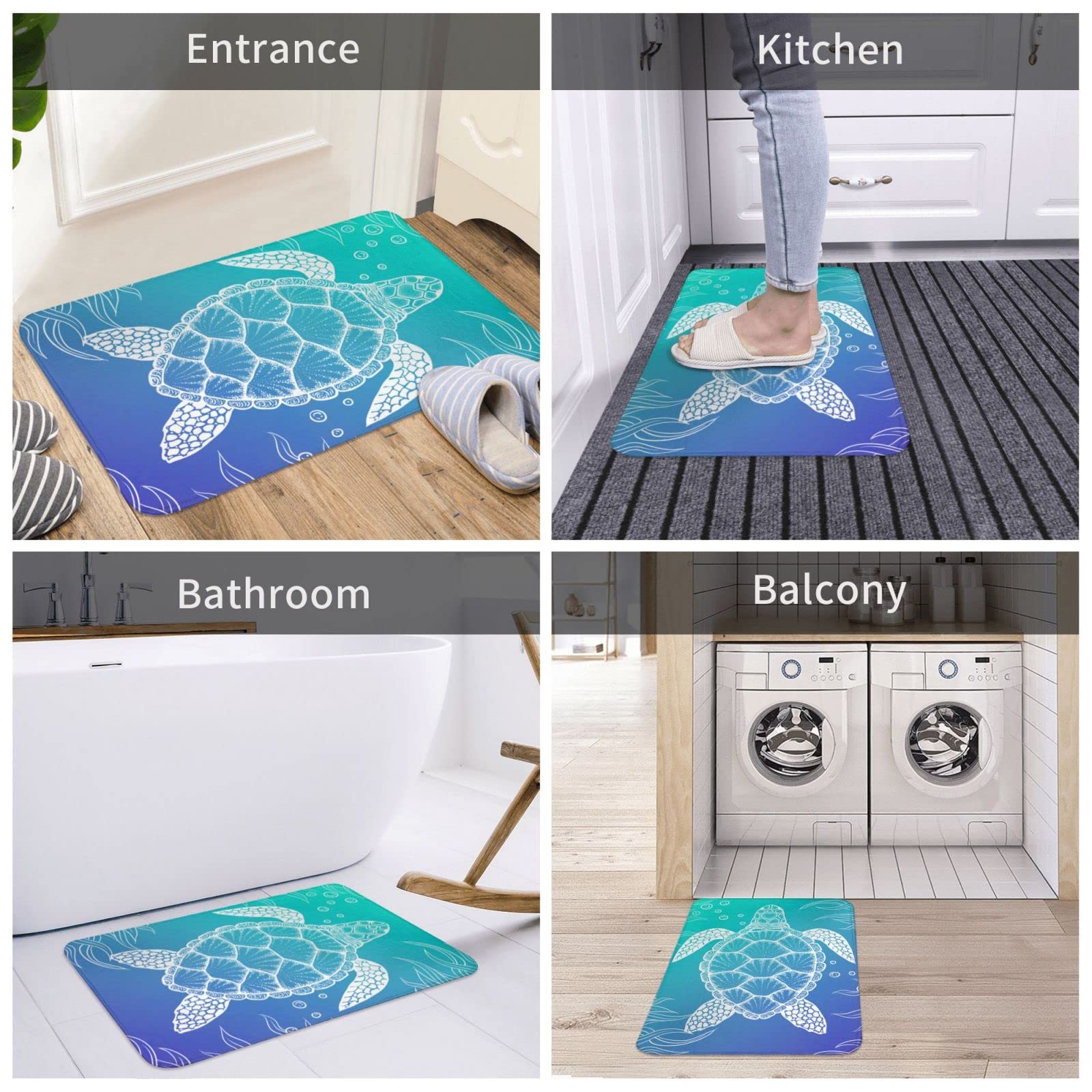 フロアマット　ウミガメ Amazon | ウミガメ 水彩画 動物 亀柄 玄関マット 可愛い 屋外