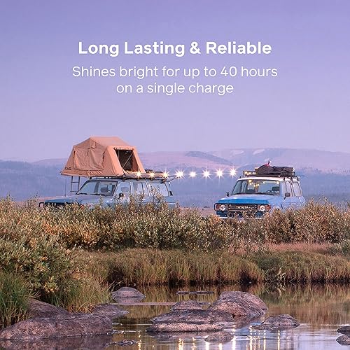 Miniatura 5 de BioLite Guirnalda de luces solares de 44 pies en blanco cálido, 20 bombillas LED inastillables, IPX4 resistente al agua, luces recargables USB-C
