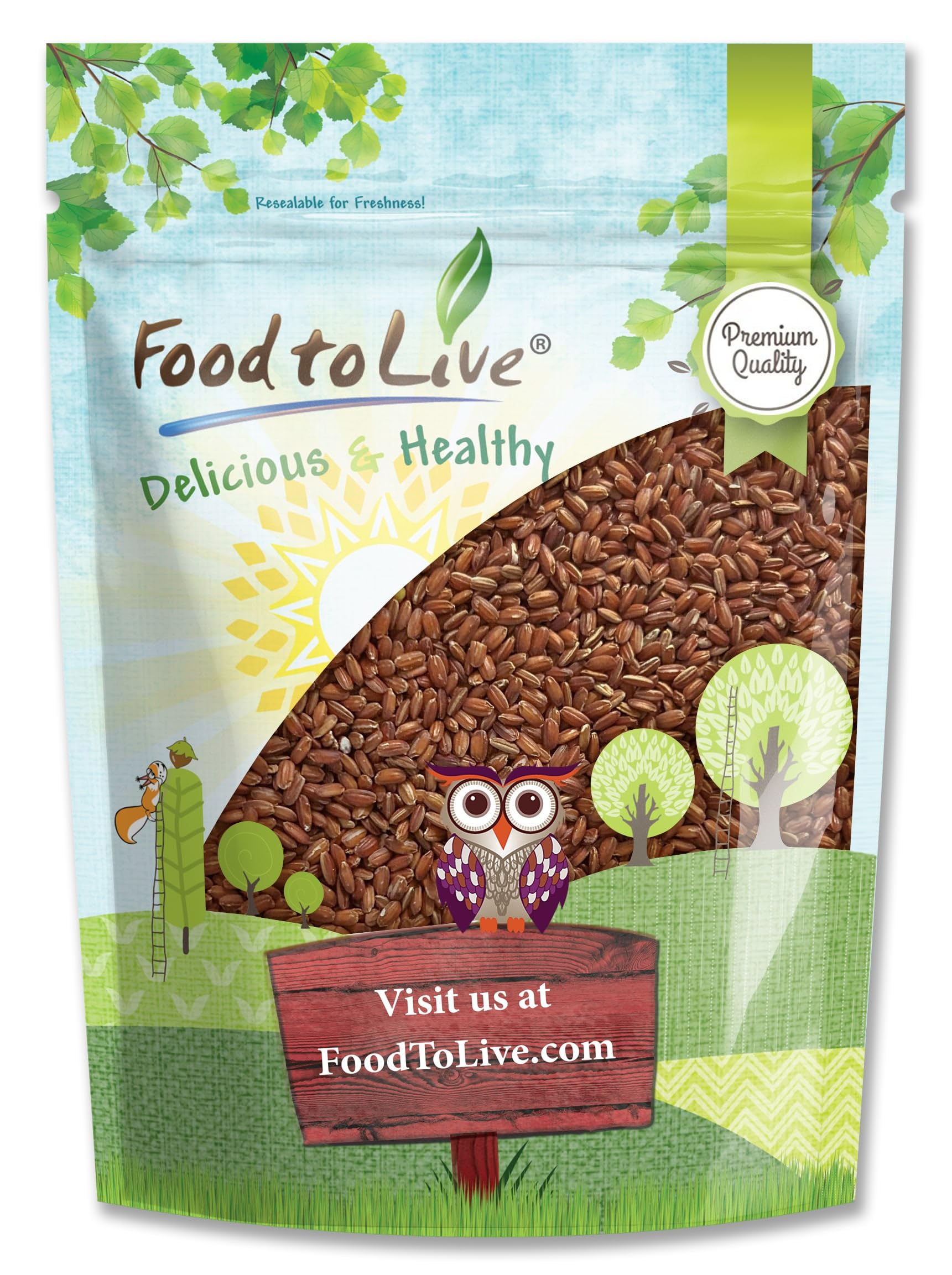 Food to Live Red Rice, 3 Pounds – Whole Rice, Nutty Flavor, Soft Texture, Non-Sticky, Vegan. Good Source of Protein and Antioxidants. Perfect for Pilafs, Salads, Stir-Fries, Rice Bowls