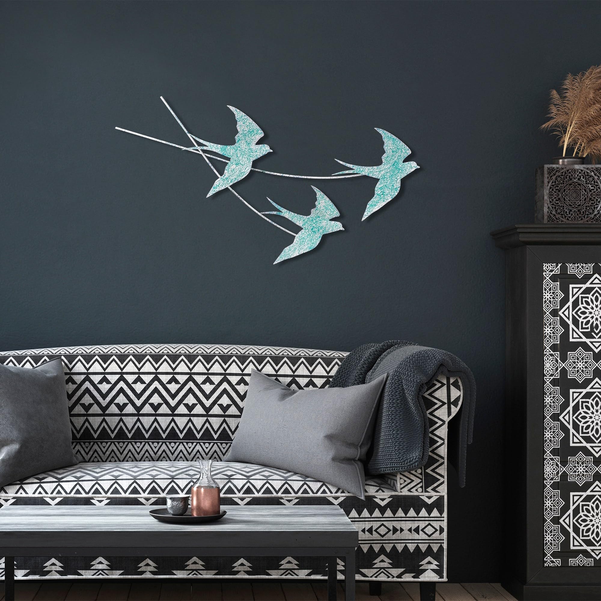 Handmade Decorative Metal Wall Accessory, 42 x 70 cm, 100% Metal (1.5 mm), Unique Hand-Painted Design, Perfect for Home Decor & Art Lovers