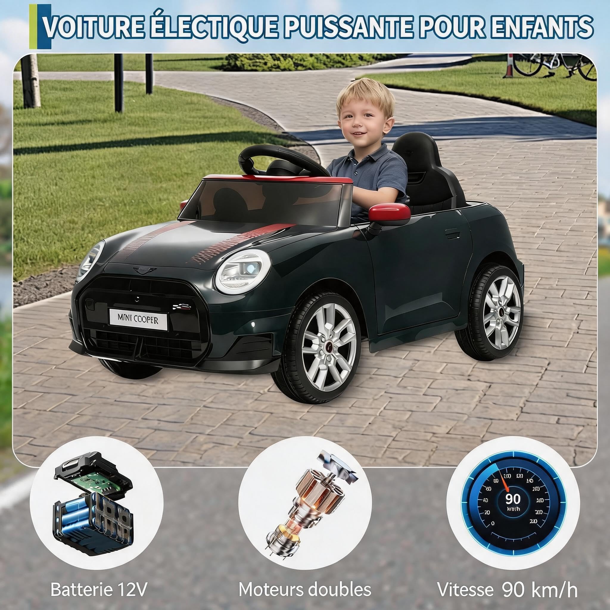 Voiture électrique Enfant Mini sous Licence, 12V avec Télécommande 2,4G