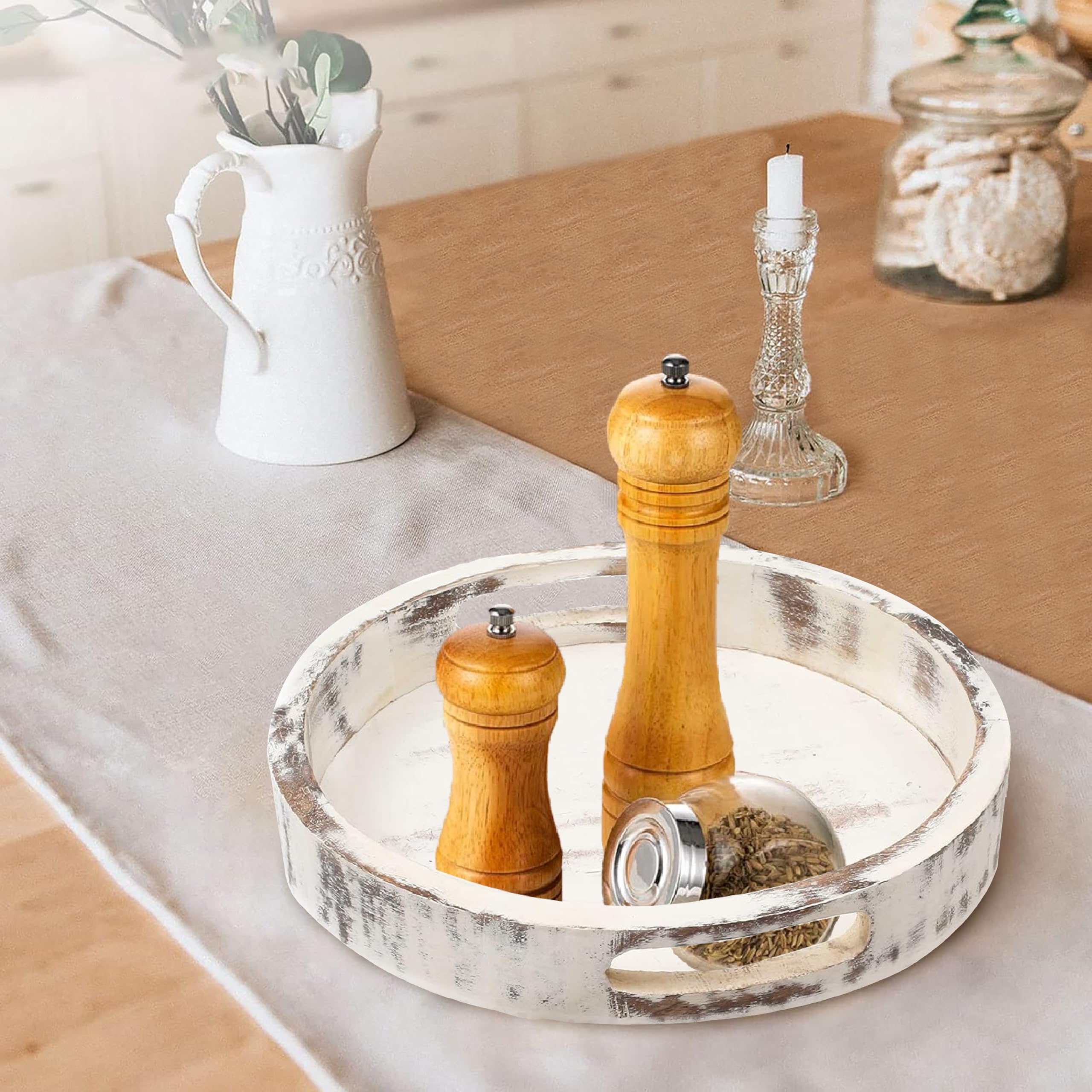 Vassoio Decorativo Dorato Con Spirale – Legno Compresso, 30,5 Cm, Per Tavolino, Vanità O Libreria - 2