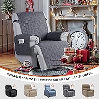 Vista 4 de VANSOFY Fundas 100% Impermeables para Silla Reclinable, Funda para Silla Reclinable Antideslizante para Perros, Protector de Muebles Lavable con Gris