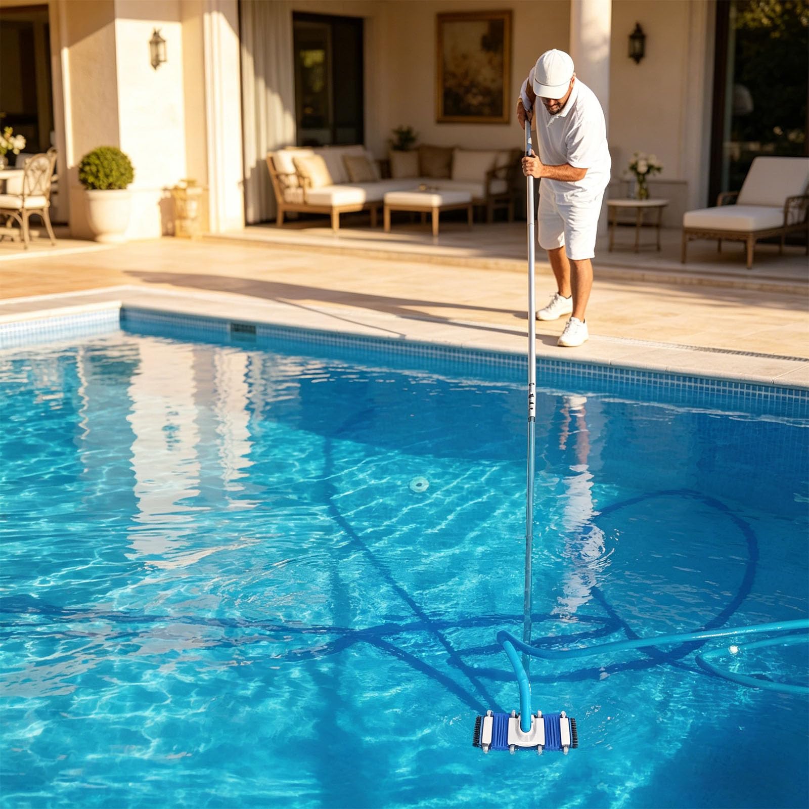 Tête d'aspirateur de piscine avec brosses rotatives et latérales pour un nettoyage et un entretien efficaces de la natation - Large aspirateur