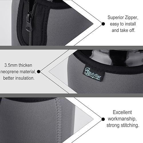 Miniatura 5 de Beautyflier Frascos de boca ancha de 64 onzas, fundas aislantes grandes de vidrio transparente de 2 cuartos de galón, boca ancha, brotación de medio