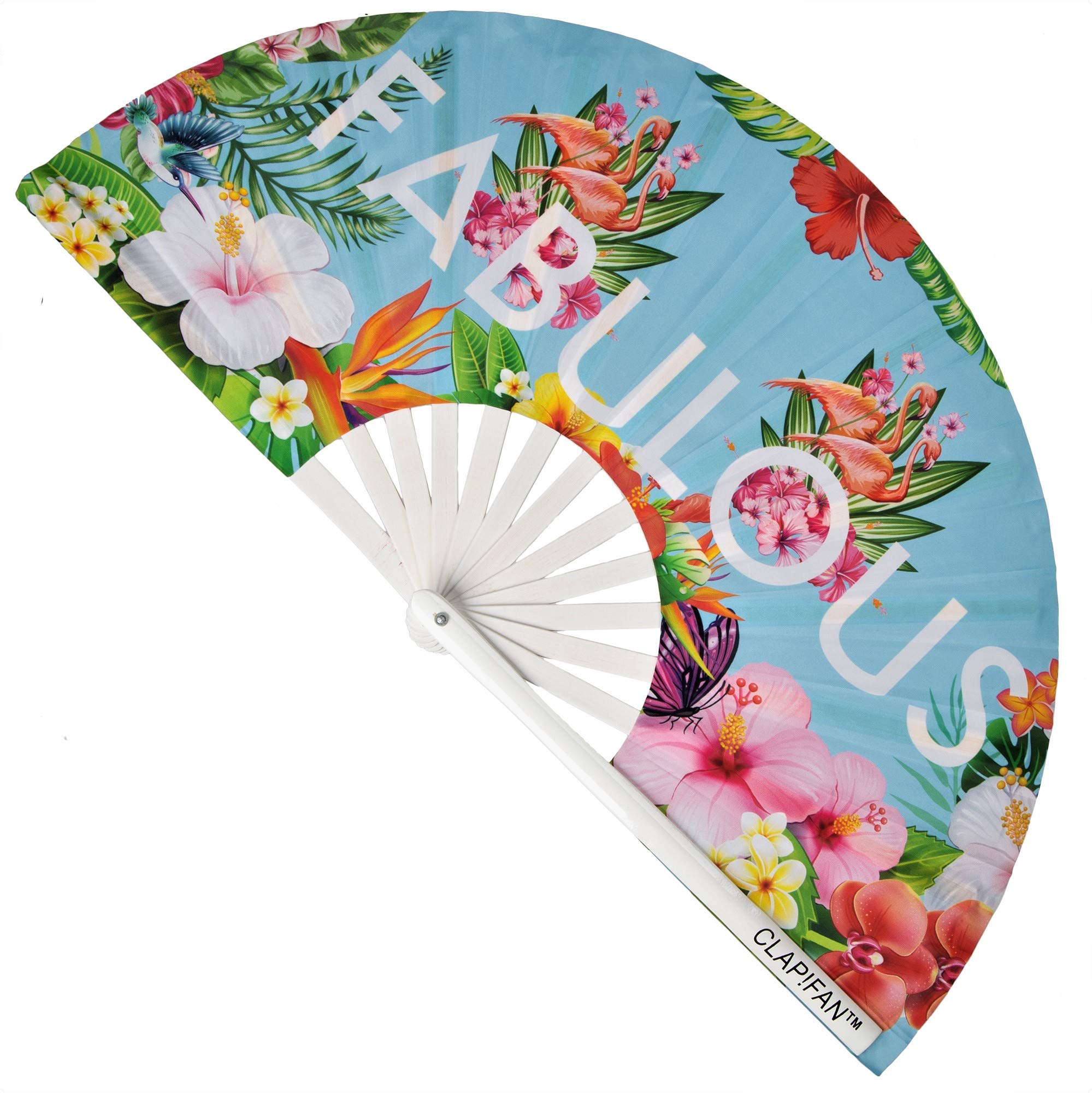 Großer Faltbarer Rave-Handventilator Aus Bambus – Für Festivals, Clubs & Partys, 64 Cm Geöffnet