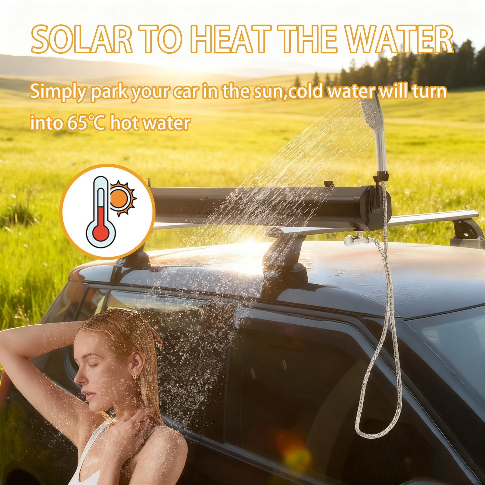 Camping Dusche, Solardusche mit Handbrause, Wasserbehälter mit 18 l, 30 l Optionen, Offroad-Dusche, Tragbarer Wassertank für Overlanding, für Camping, Strandurlaub, Tierpflege 18L
