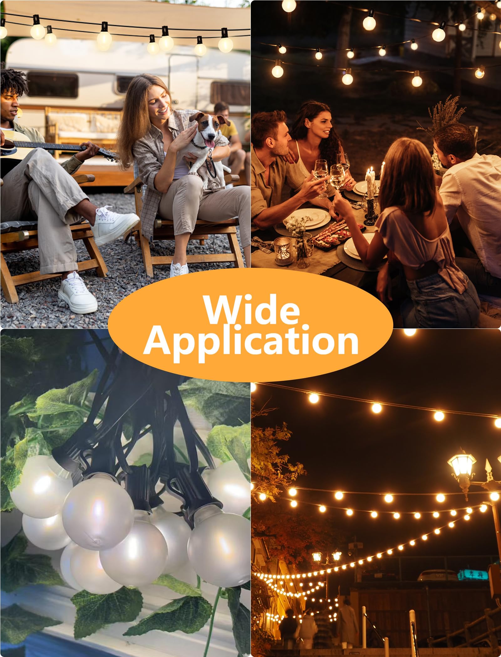 25Pack G40 LED Replacement Light Bulbs 0 6W Frosted White LED Globe Bulbs for Outdoor String Light E12 — view 7