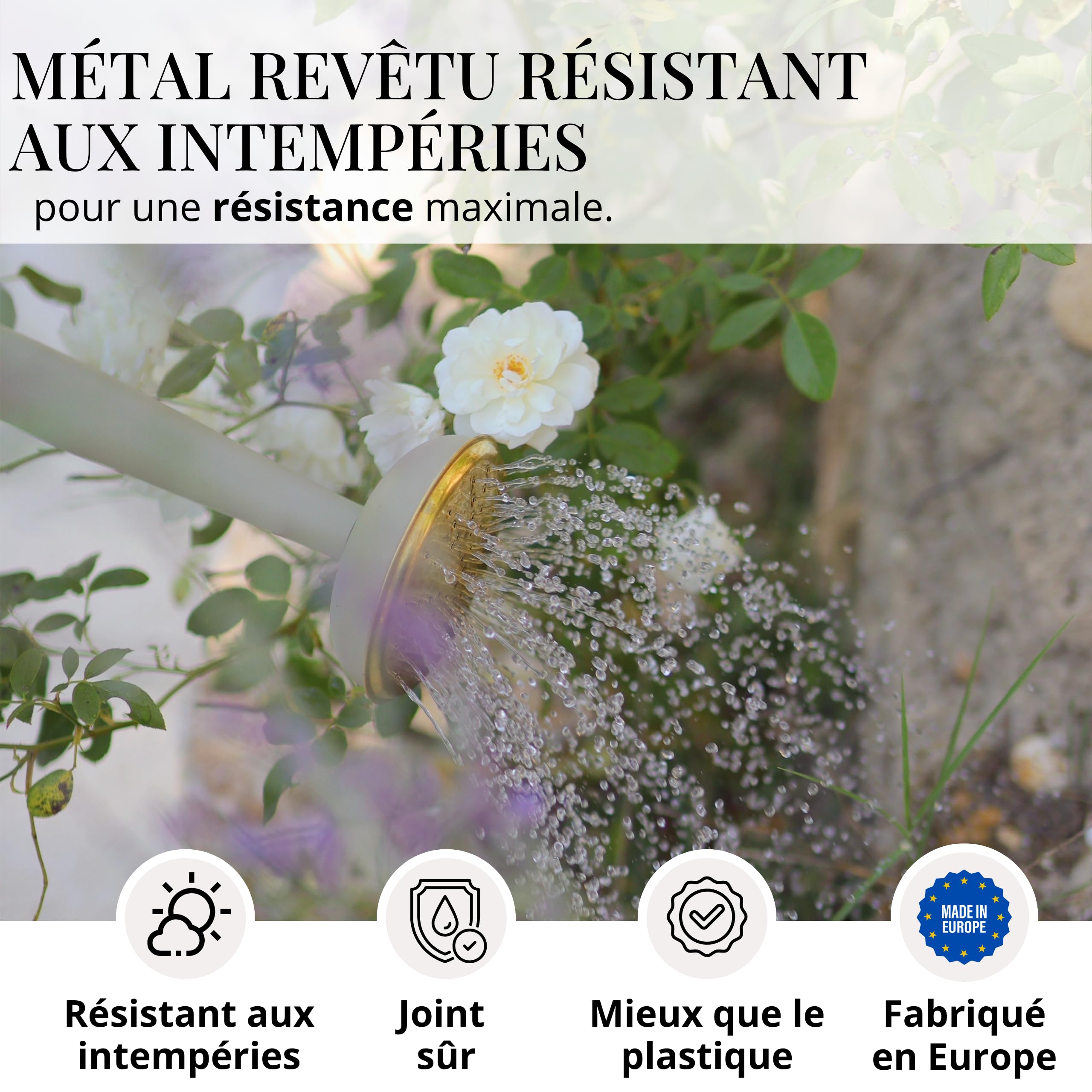 Arrosoir 10l, Arrosoir métal pour jardin & balcon, Arrosoir de haute qualité 10 litres en métal galvanisé, Arrosoir avec pomme amovible, Arrosoir rétro avec pomme en laiton, Arrosoir vert
