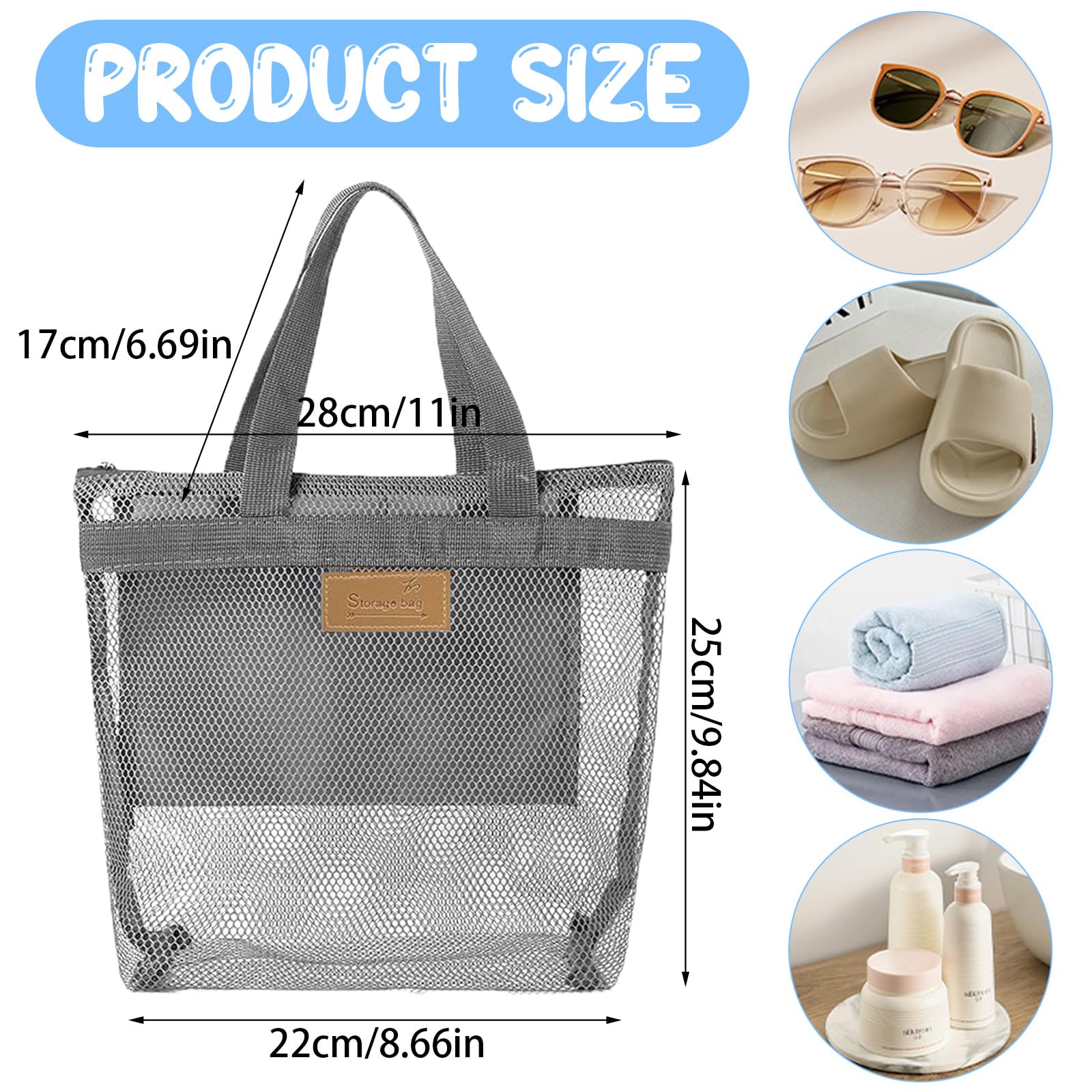 2 Piezas Bolsa Plegable Malla Playa Juguetes Bolsas Portátiles Red Almacenamiento Aire Libre Duradera Bolsas Zip Accesorios para Natación Piscina Playa Vacaciones Familiares | Bolsas Portátiles Red Almacenamiento Aire Libre Duradera Bolsas Zip Accesorios