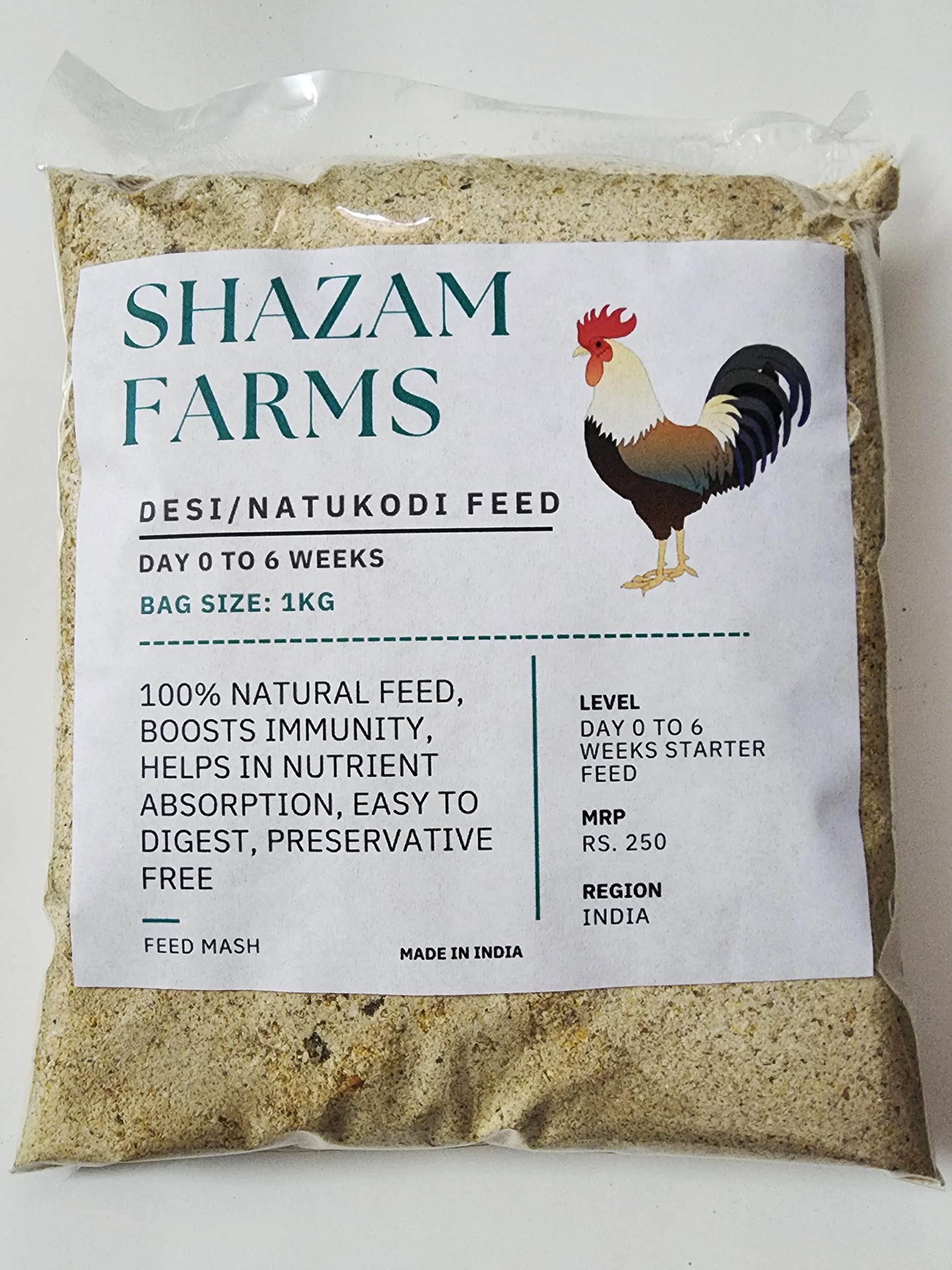 SHAZAMs Desi/NatuKodi Poultry Starter Feed (0-6 Weeks)| 950GM |High Protein|SOYA/Amino Acids/Toxin Binders/Vitamins and Minerals| with Vitamin C,E (B0BM9LJ9YW) Amazon Price History, Amazon Price Tracker
