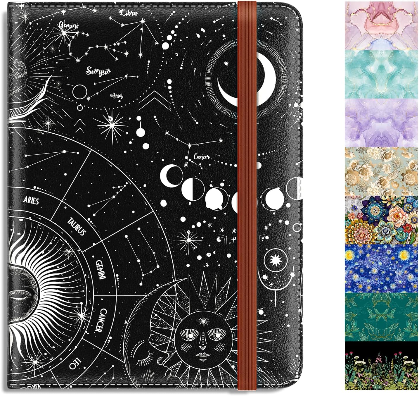 Rimilak Passport Holder, RFID Blocking Passport Cover Wallet Travel Essentials, Leather Travel Air Ticket Documents Organizer Protector for Women and Men, Sun Moon Rimilak Passport Holder, RFID Blocking Passport Cover Wallet Travel Essentials, Leather Travel Air Ticket Documents Organizer Protector for Women and Men, Sun Moon