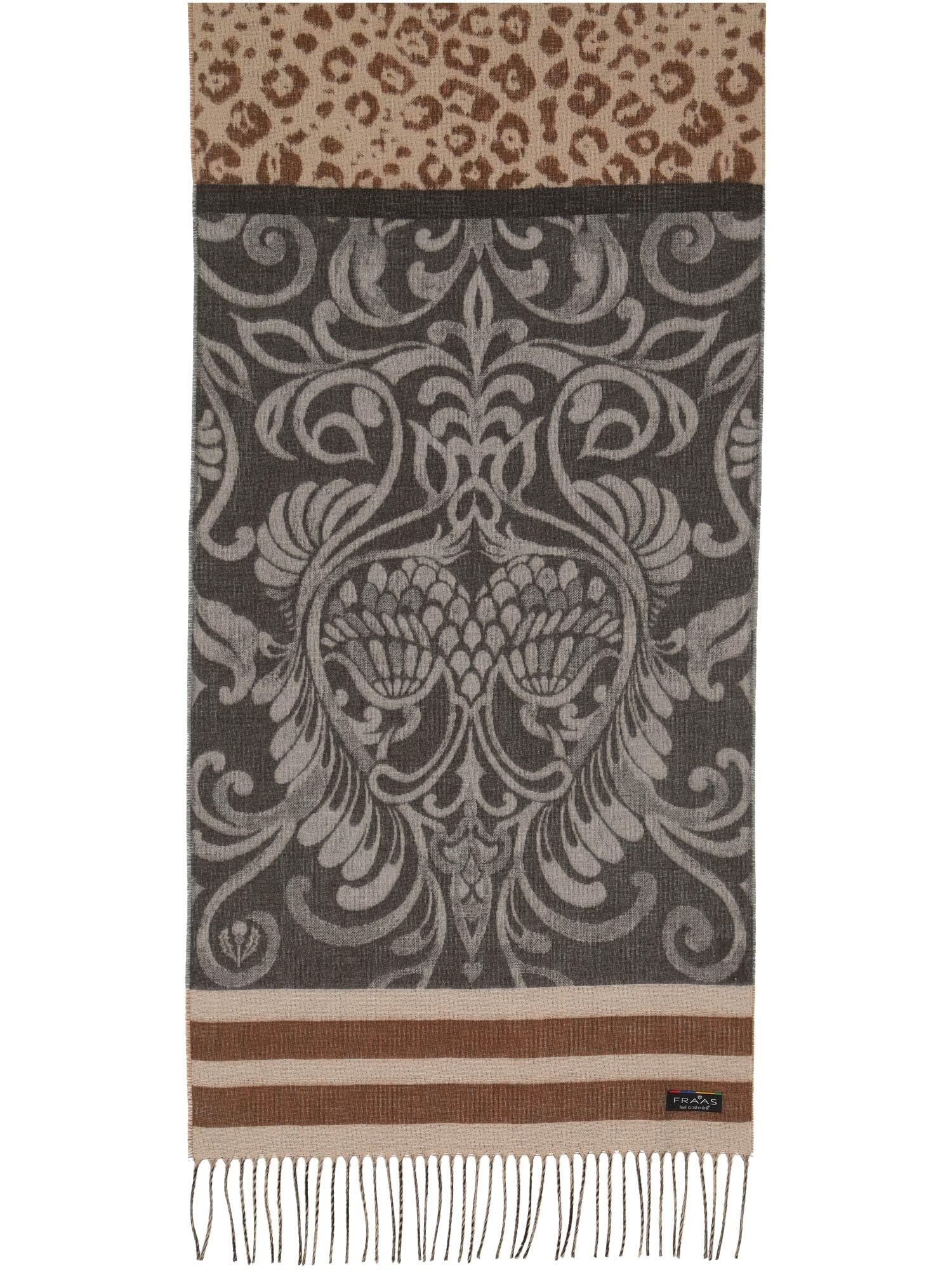 FRAAS Cashmink Schal 44 x 200 cm - Weicher als Kaschmir - Made in Germany - Schal mit Muster-Mix für Damen - Perfekt für Herbst und Winter Grau