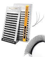 Vista 47 de NAGARAKU Extensiones de pestañas Double Tips 4D W, suministros con puntas dobles, gruesas con rizado D de 0.07 mm, bandeja mixta 8-15 mm