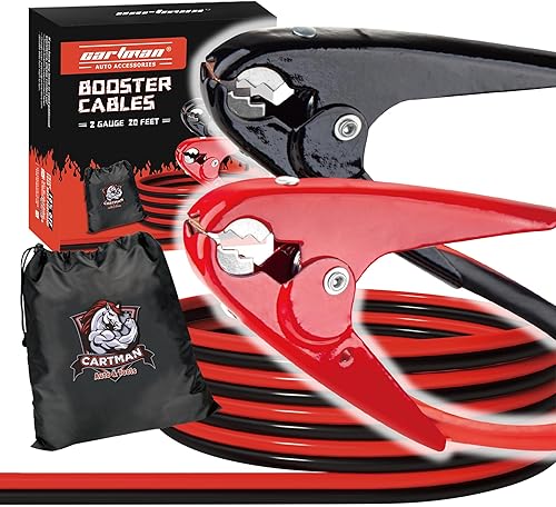 Vista 14 de CARTMAN cable pasacorriente calibre 4, con bolsa de transporte, 4 AWG x 20 pies