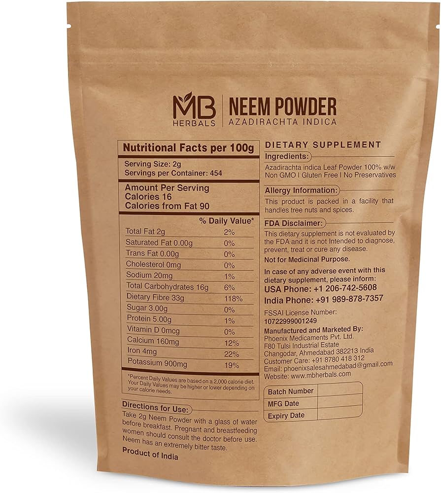 Amazon.com: MB Herbals Pure Neem Powder 2 lb | 32 oz | 908 Gram Amazon.com: MB Herbals Pure Neem Powder 2 lb | 32 oz | 908 Gram
