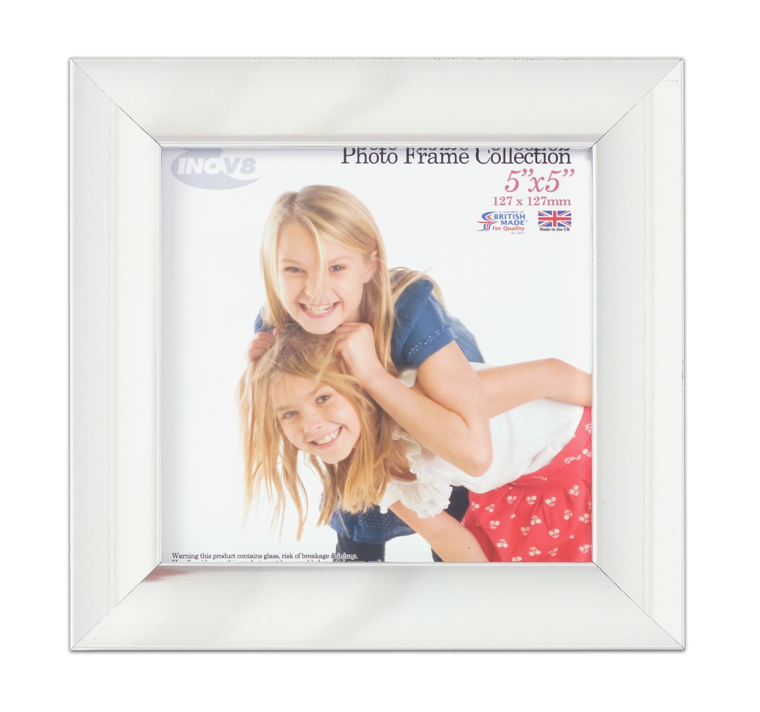 Inov8 Scoop Chrome British Made Traditional Picture/Photo Frame, 5X5-Inch,
