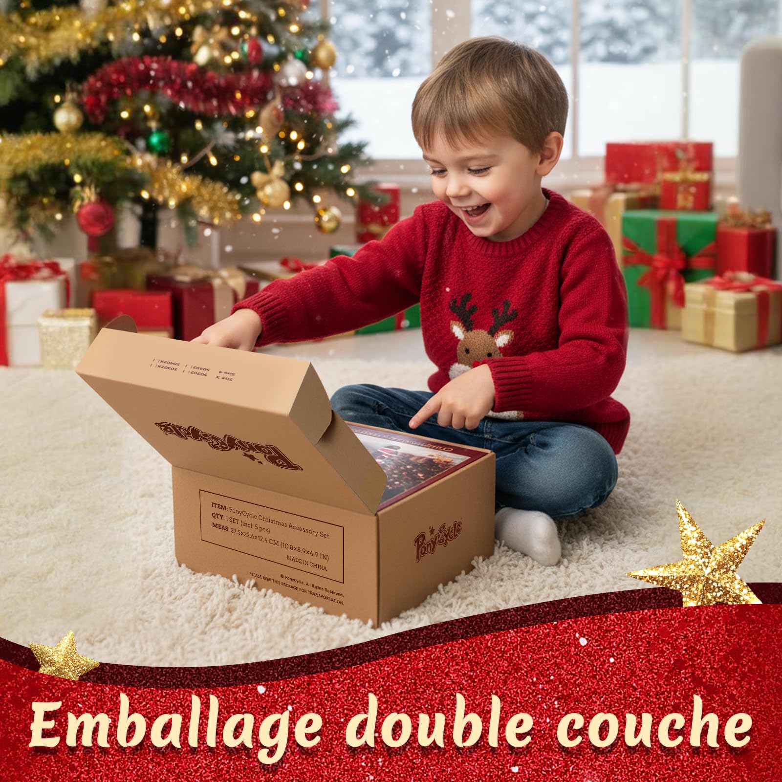 PonyCycle Montar en Caballo Unicornio juguete Navidad Traje Medio (adecuado Para el Modelo Y/U/E tamaño 4 Para Edades 4-7)