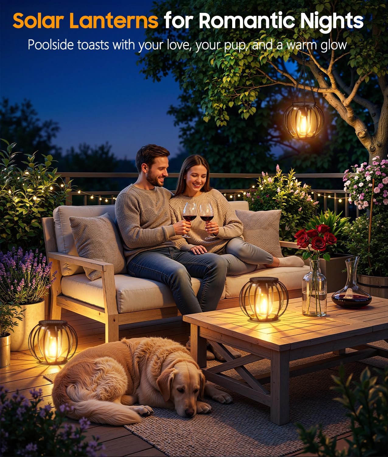 Lot de 4 lanternes solaires