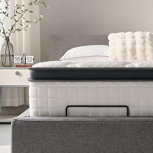 Miniatura 6 de Colchón California King de 14 pulgadas, colchón híbrido tamaño California King en una caja, sensación media, espuma premium de 3 capas con resortes