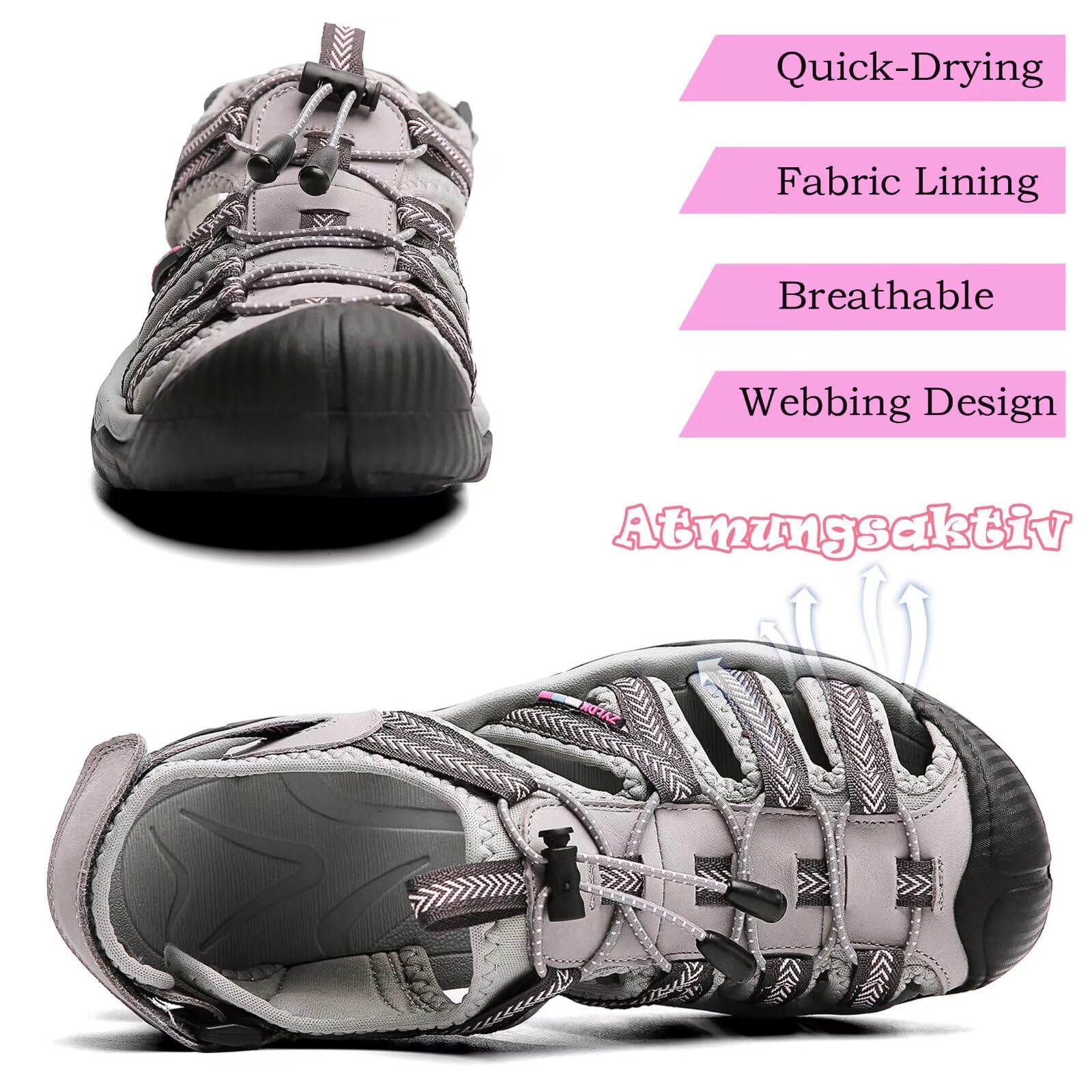 ZYLDK sandali da donna Sandali Estivi Uomo Esterni Sportivi Scarpe da Spiaggia per all'aperto Trekking Traspirante da Pescatore in Pelle Casual Antiscivolo