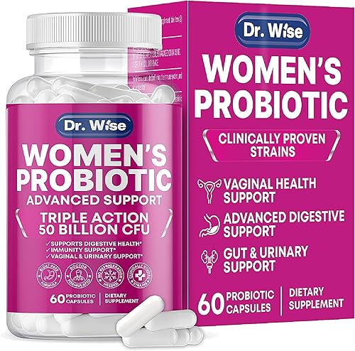 Probiótico para mujer de 50 mil millones de UFC  Apoya la digestión, el alivio de la hinchazón, el olor vaginal y el equilibrio del pH  Salud del