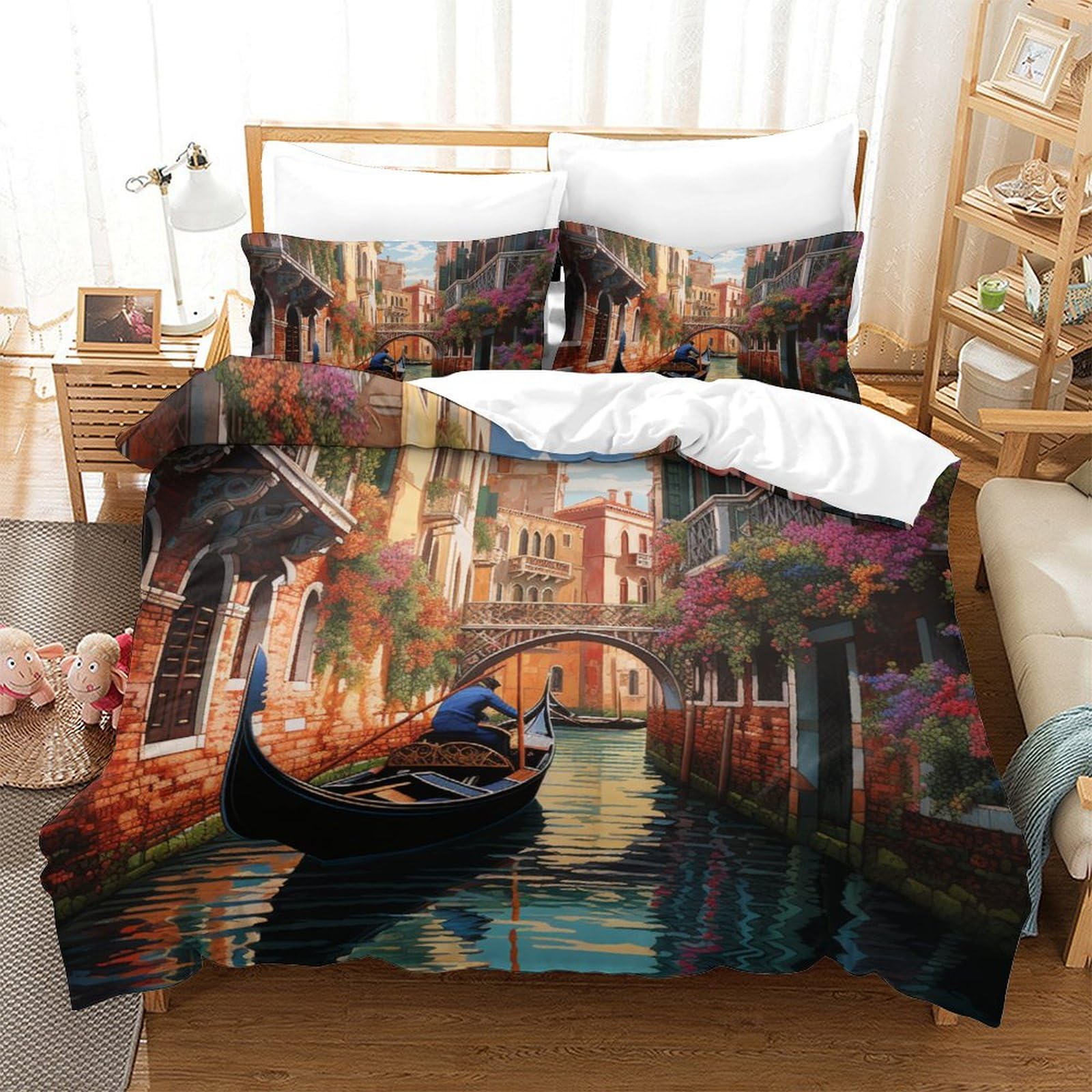 Parure housse de couette Venise 3D pour transformer votre chambre en escapade italienne