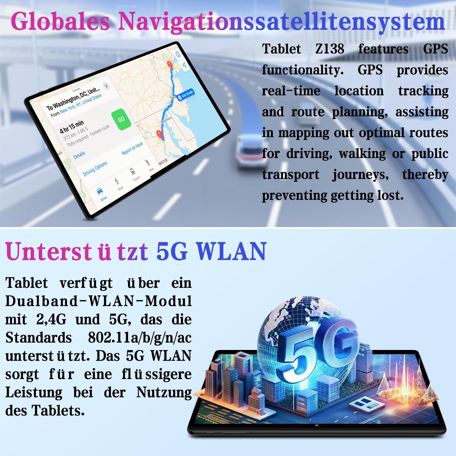 ZIOVO Kinder Tablet 10 Zoll Android 15 mit 30GB RAM+TF 2TB, 5G WiFi, Gemini AI, Octa-Core, Widevine L1, GPS, Face ID, Kindersicherung, iWAWA, 6000mAh, BT 5.0, Kids Tablet mit Eva Case - Blau