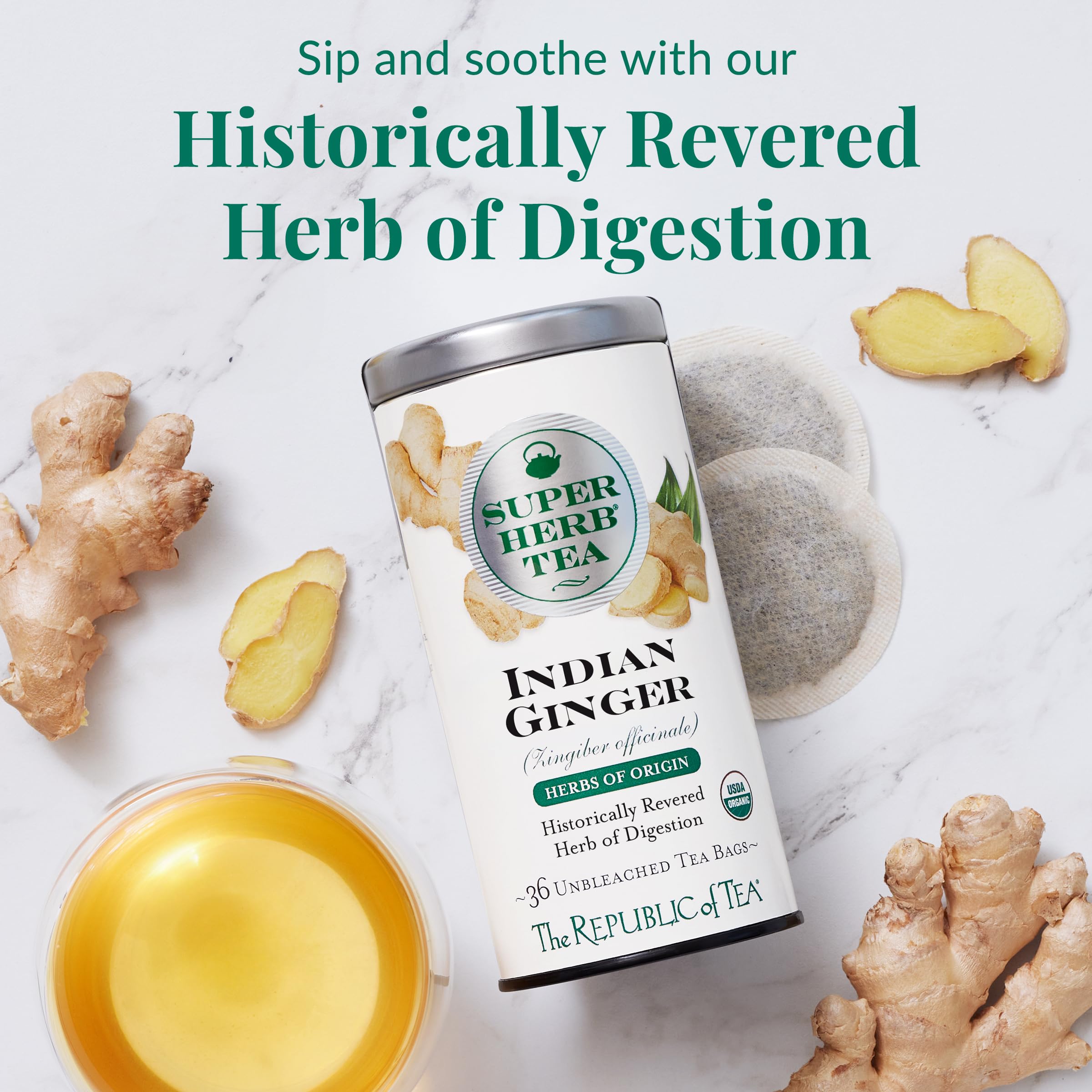 ECOST Rich Herb Ginger Herbal【ハーブティー】 Amazon.com : The Republic of Tea — Organic Indian Ginger SuperHerb